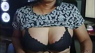 mitha shemale strokes cock solo in office