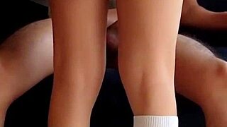 sexy mexican student in miniskirt sucks cock then takes it deep in tiny vagina