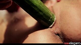 Masturbating European Babe Achieves Orgasms Using A Cucumber Toy