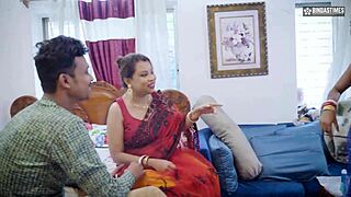 desi guy shows satisfying two horny wives in hot threesome