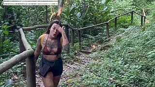 bicycle ride without panties flashing the city with damiana