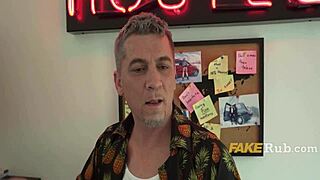 Pervy host slammed by adorable student sluts in dorm double team ass licking tits