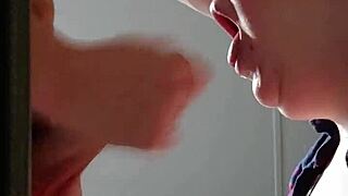 newly met cheating bride slurps cock and gulps load