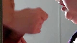 newly met cheating bride slurps cock and gulps load