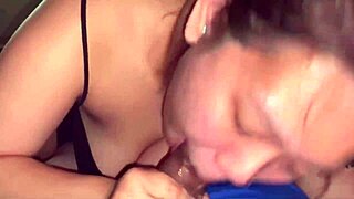 i slurped his throbbing cock deep till he exploded cum all over my eager mouth pov