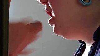 newly met cheating bride slurps cock and gulps load