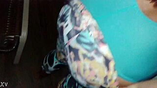 she excitedly tries new lycra pants and body