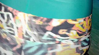 she excitedly tries new lycra pants and body