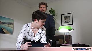 Quickie Raw Pounding Petite Small Tits Tomboi Secretary