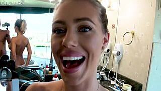 Nicole Aniston Rides Dates' Cocks Cowgirl with Saggy Tits Bouncing Wildly