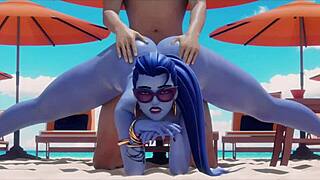 animated cowgirl rides tease monster cocks and big tits