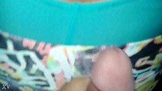 she excitedly tries new lycra pants and body