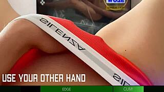 babe fights orgasm in intense jerk off instruction cum challenge