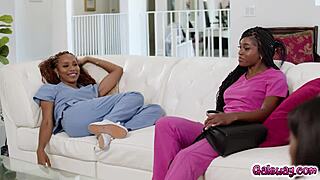 nicole kitt, jenna foxx, maya woulfe, ana foxxx, ready for steamy nurse foursome destress before shift?