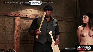 sexy latina babe bound for teacher's intense bdsm toy spanking lesson