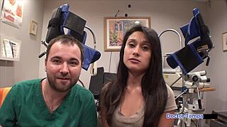 Dr Tampa guides Alexa Chang through her intimate pass exam casually