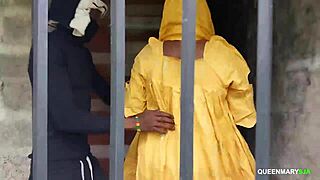 bbw lagos landlady rides big black cock hard during wet farm inspection pov