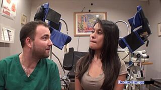 Dr Tampa guides Alexa Chang through her intimate pass exam casually