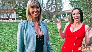 emmy and kyara's stunning bodies get drenched in hot cum during intense threesome pounding