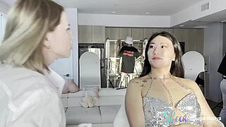 kinky asian nurse milf in latex gloves gives patient dirty talk facial waxing fetish