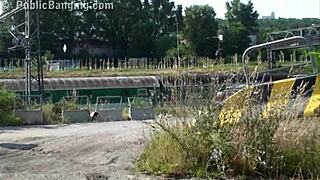 Cute Blonde Teen 18+ Public Gangbang Outdoor Banging