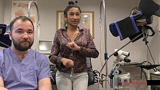 tampa university physical humiliates miss mars with spreading and latex gloves