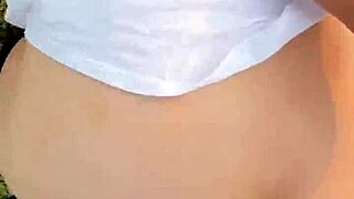 curvy milf nearly caught fucking big cock in public park