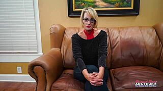 nerdy milf diana hints at solo play and oral tease