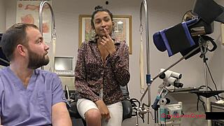 tampa university physical humiliates miss mars with spreading and latex gloves