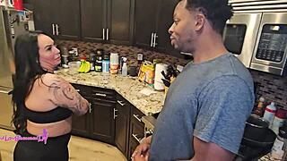 whoa this curvy maid rides big black cock barefoot deepthroat style 😈🍑