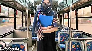 muslim wife overwhelmed by stranger's cock on crowded bus ride