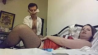 WHITE SLUT'S DIRTY DOGGYSTYLE RIMJOB IN SATIN PANTIES!