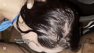 Paolla hotwife teaches huge black cock to fuck her car cuckold watches