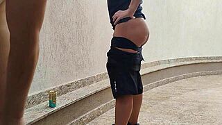 sapatão loses bet and sucks muscular friend's cock hard