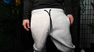 huge white cock explodes condom cum while sucking monster rival