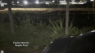 Paolla hotwife teaches huge black cock to fuck her car cuckold watches