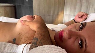 curvy blonde milf welcomes stud to new home for deep ass pounding creampie