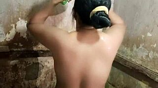 i touch myself gently while showering in bathroom