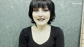 horny goth mavis dracula seduces you into pounding her pink pussy and cumming all over her feet