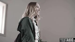 Petite blonde teen relentlessly pounded by teacher after practice