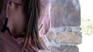 thrilled teen drew catherine strips naked for her first sexy photo collection undressing petite body