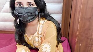 Indian beauty's tight hole stretched by massive rod indoors