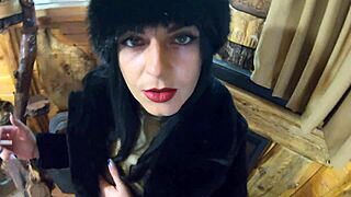 wanna watch my smoking tease deep blowjob cum on fur coat?