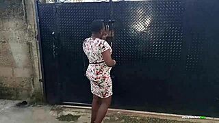 african babe travels from lagos to warri for wild outdoor fan fuck