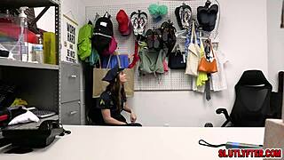 Mira Monroe Sucks Cop Cock Then Steals in Uniform