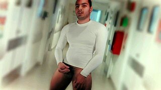 watch this sexy stud jerk off in hospital