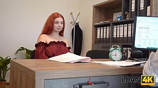 Loan4k Redhead Bares BIG TITS For Office Fuck Loan