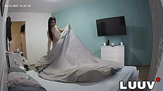 TWO MAID GIRLS CLEAN INTO STEAMY AMATEUR STRIP SHOW