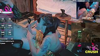 gamer girl in bikini drools drools over huge cock pov!