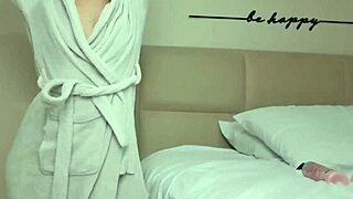 I sensually rub creamy lotion all over my fresh body after bath